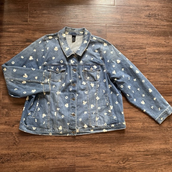 Disney Jackets & Blazers - Rare Disney Parks Alphabet Monogram Jean Jacket Women's 5XL Plus Size 30/32